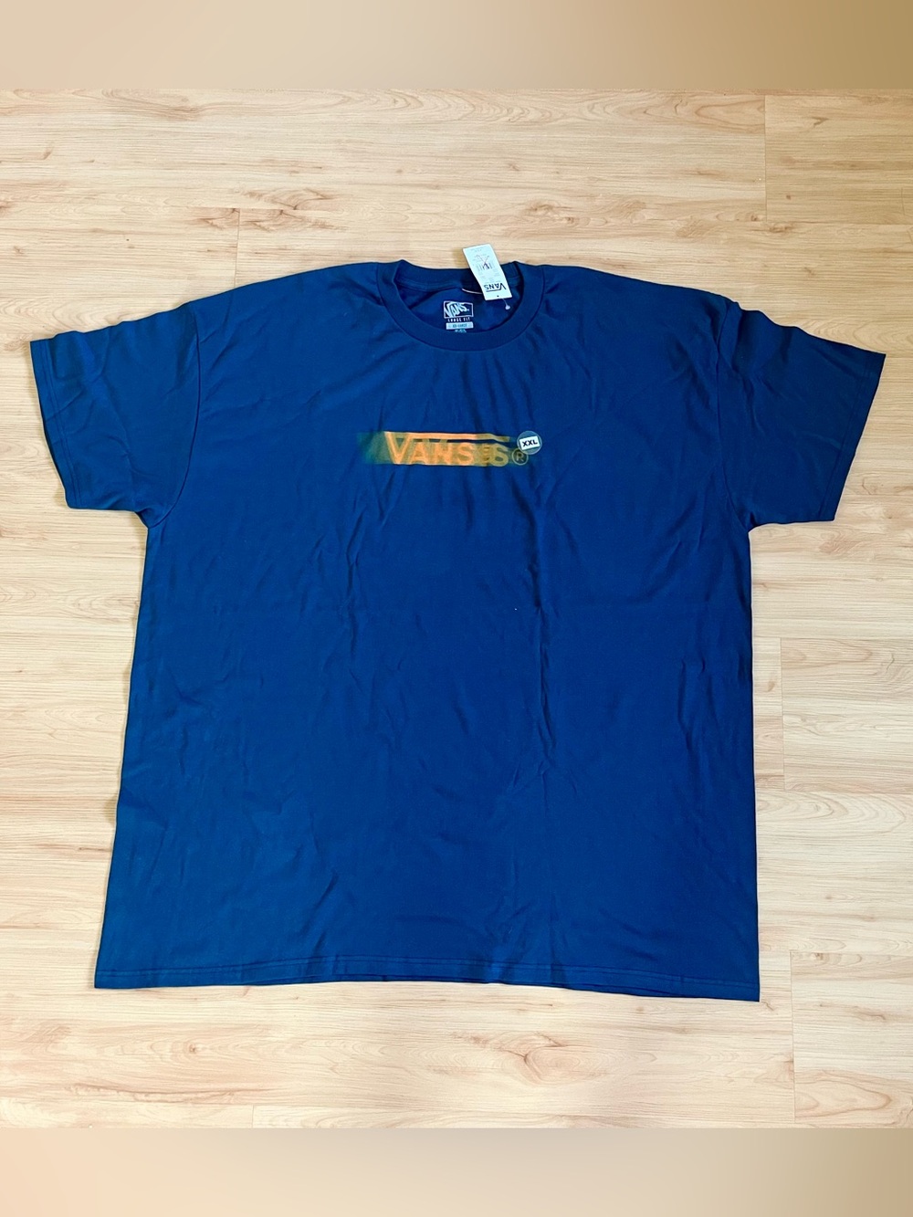 Vans Navy Short Sleeve Tee with Subtle Multicolor Logo Men’s XXL